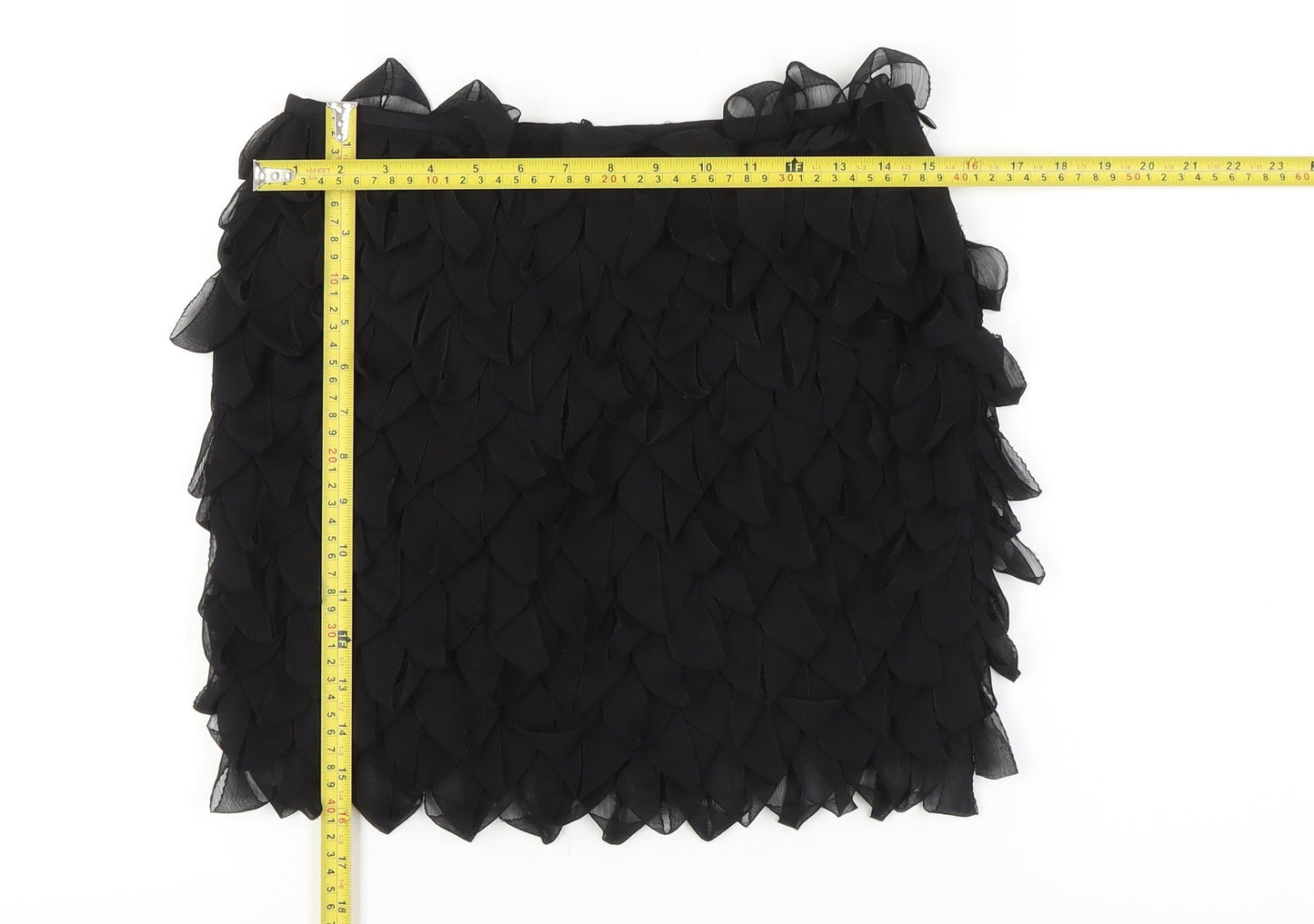 ASOS Women’s Black Mini Skirt Size 10 Viscose Party Cocktail Layered