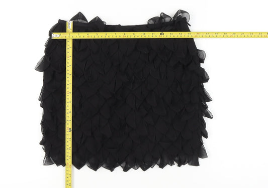 ASOS Women’s Black Mini Skirt Size 10 Viscose Party Cocktail Layered