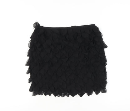 ASOS Women’s Black Mini Skirt Size 10 Viscose Party Cocktail Layered