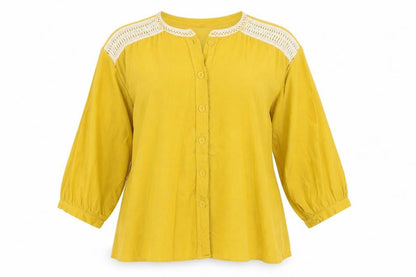 Womens UK Size 8 Zara Basic Yellow Tunic Blouse