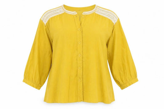 Womens UK Size 8 Zara Basic Yellow Tunic Blouse