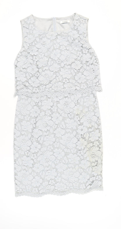 Marks and Spencer Women’s Grey Lace Sheath Dress Size 10 Knee Length