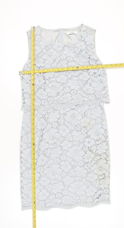 Marks and Spencer Women’s Grey Lace Sheath Dress Size 10 Knee Length