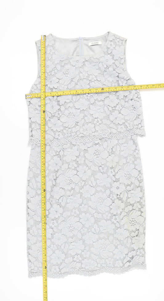 Marks and Spencer Women’s Grey Lace Sheath Dress Size 10 Knee Length