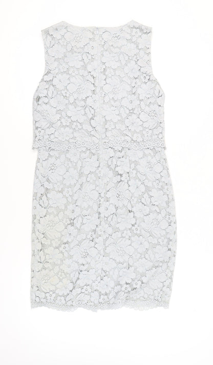 Marks and Spencer Women’s Grey Lace Sheath Dress Size 10 Knee Length