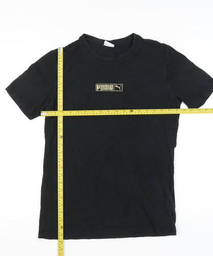 Puma Men's Black Small Logo T-Shirt Crew Neck Short Sleeve