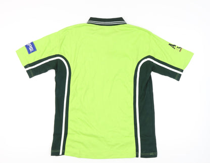 M.S Sports Men’s Green Cricket Polo Shirt L Embroidered Pepsi Logo