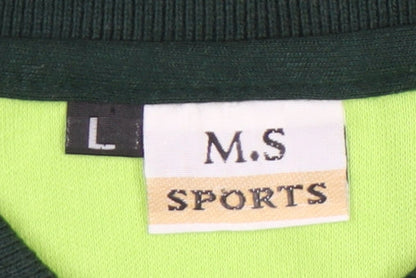 M.S Sports Men’s Green Cricket Polo Shirt L Embroidered Pepsi Logo