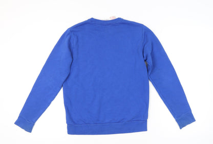 Adidas Teens Blue Logo Pullover Sweatshirt Size 14Y Cotton Blend