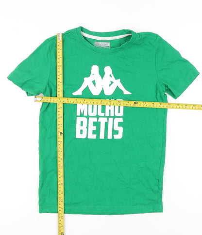 Kappa Boys Green 12 Years Logo Football Graphic Short Sleeve T-Shirt