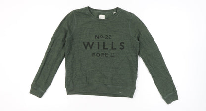 Womens UK Size 8 Jack Wills Green Pullover Sweatshirt