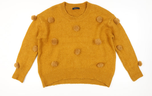 Womens UK Size S Zara Yellow Pullover Jumper