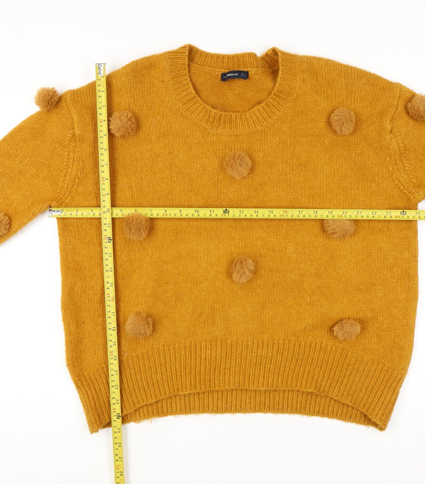 Womens UK Size S Zara Yellow Pullover Jumper