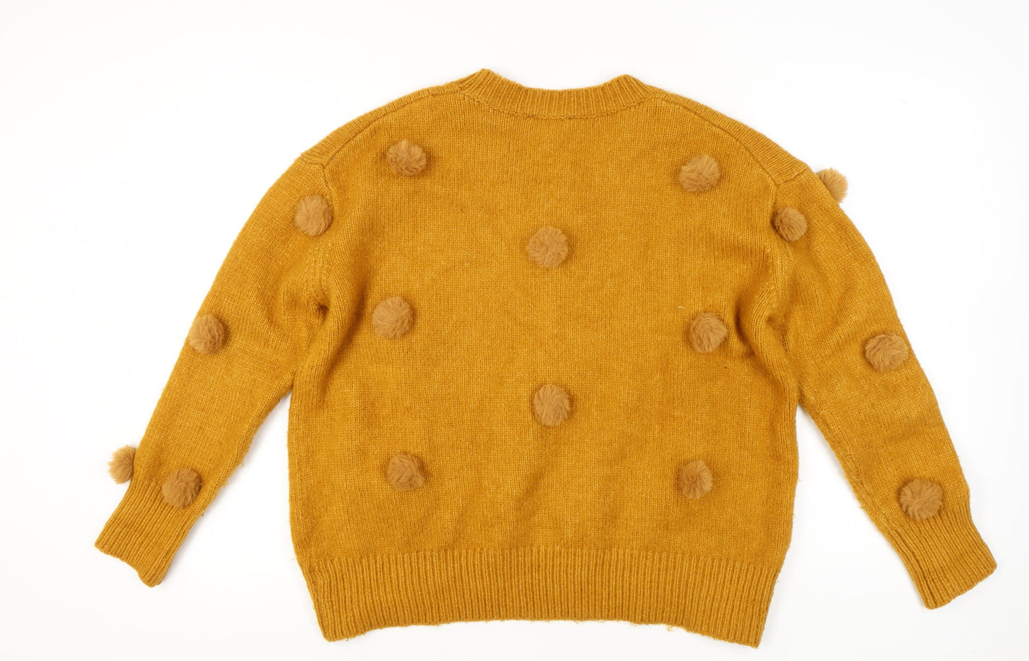 Womens UK Size S Zara Yellow Pullover Jumper