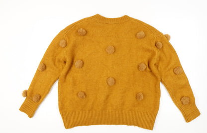 Womens UK Size S Zara Yellow Pullover Jumper