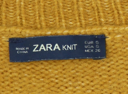 Womens UK Size S Zara Yellow Pullover Jumper