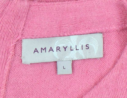 Womens UK Size L Amaryllis Pink Pullover Jumper