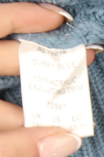 Cotton Traders Men’s Blue 3XL Full Zip Knit Jumper High Neck