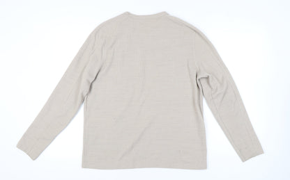 AllSaints Mens Beige Medium Pullover Jumper Crew Neck Knit