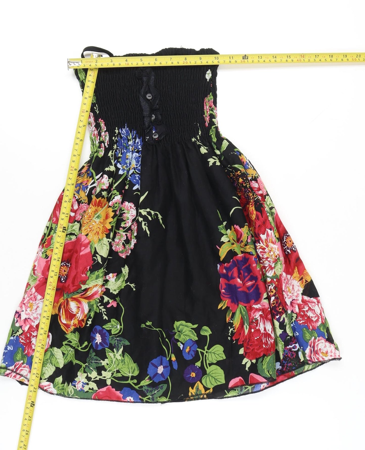 AX Paris Women’s Multicoloured Floral Strapless Cotton Blouse Size 10