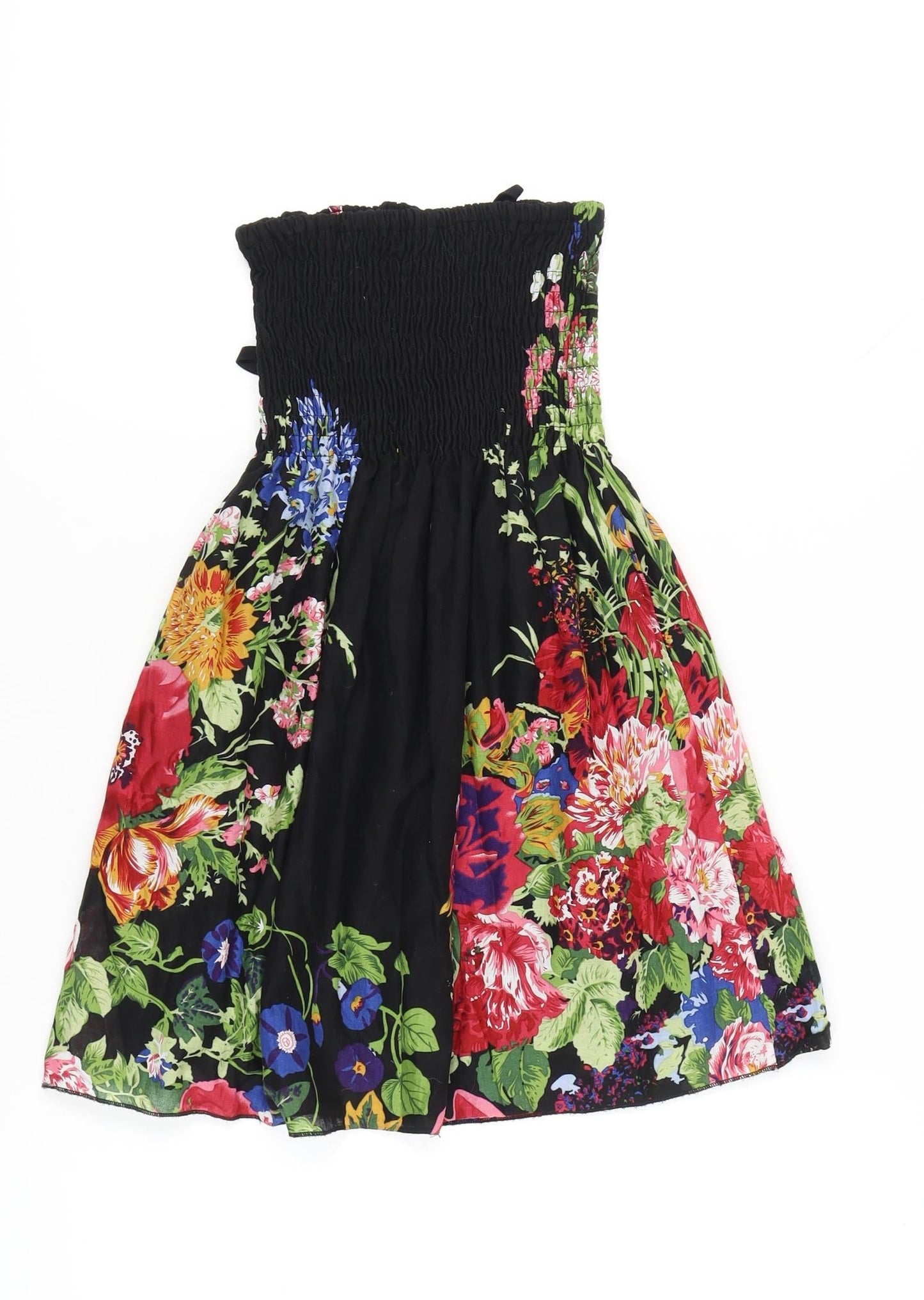 AX Paris Women’s Multicoloured Floral Strapless Cotton Blouse Size 10