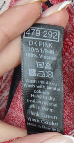 M&Co Women’s Red Floral Blazer Jacket Size 18 Shawl Collar