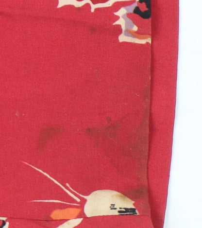 M&Co Women’s Red Floral Blazer Jacket Size 18 Shawl Collar