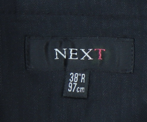 Next Men’s Grey Dress Trousers 38R Regular Fit Pleated Work Pants