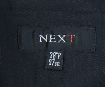 Next Men’s Grey Dress Trousers 38R Regular Fit Pleated Work Pants