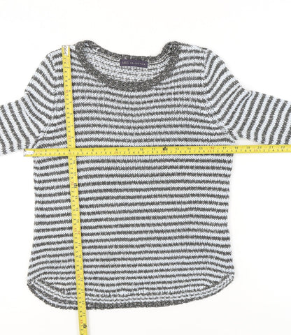 Marks and Spencer Womens Grey Striped Knit Jumper UK 10