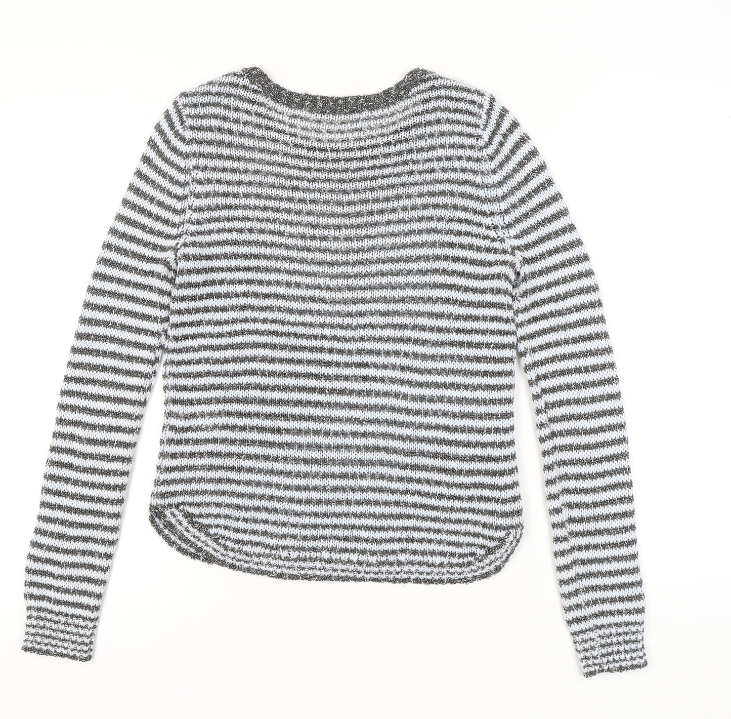 Marks and Spencer Womens Grey Striped Knit Jumper UK 10