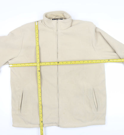 Active Womens Beige Fleece Full Zip Jacket Size M Regular