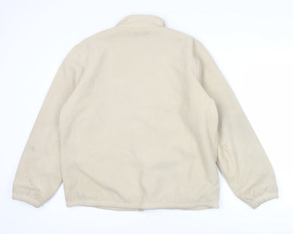 Active Womens Beige Fleece Full Zip Jacket Size M Regular