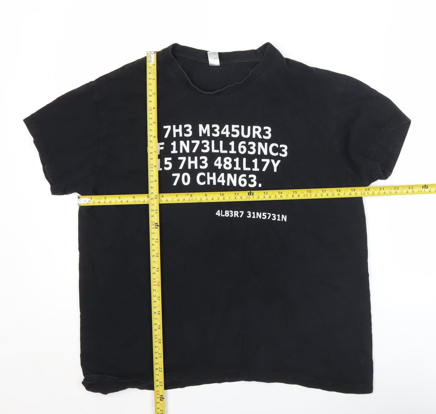 Unisex Adults UK Size M Unknown Black Basic T-Shirt