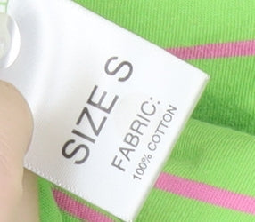 Lee Cooper Men’s Green Striped Polo Shirt Size S Cotton Casual