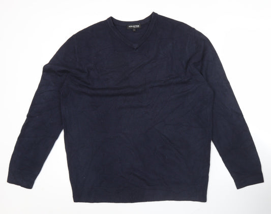 Debenhams Men’s Blue Acrylic V-Neck Pullover Jumper L