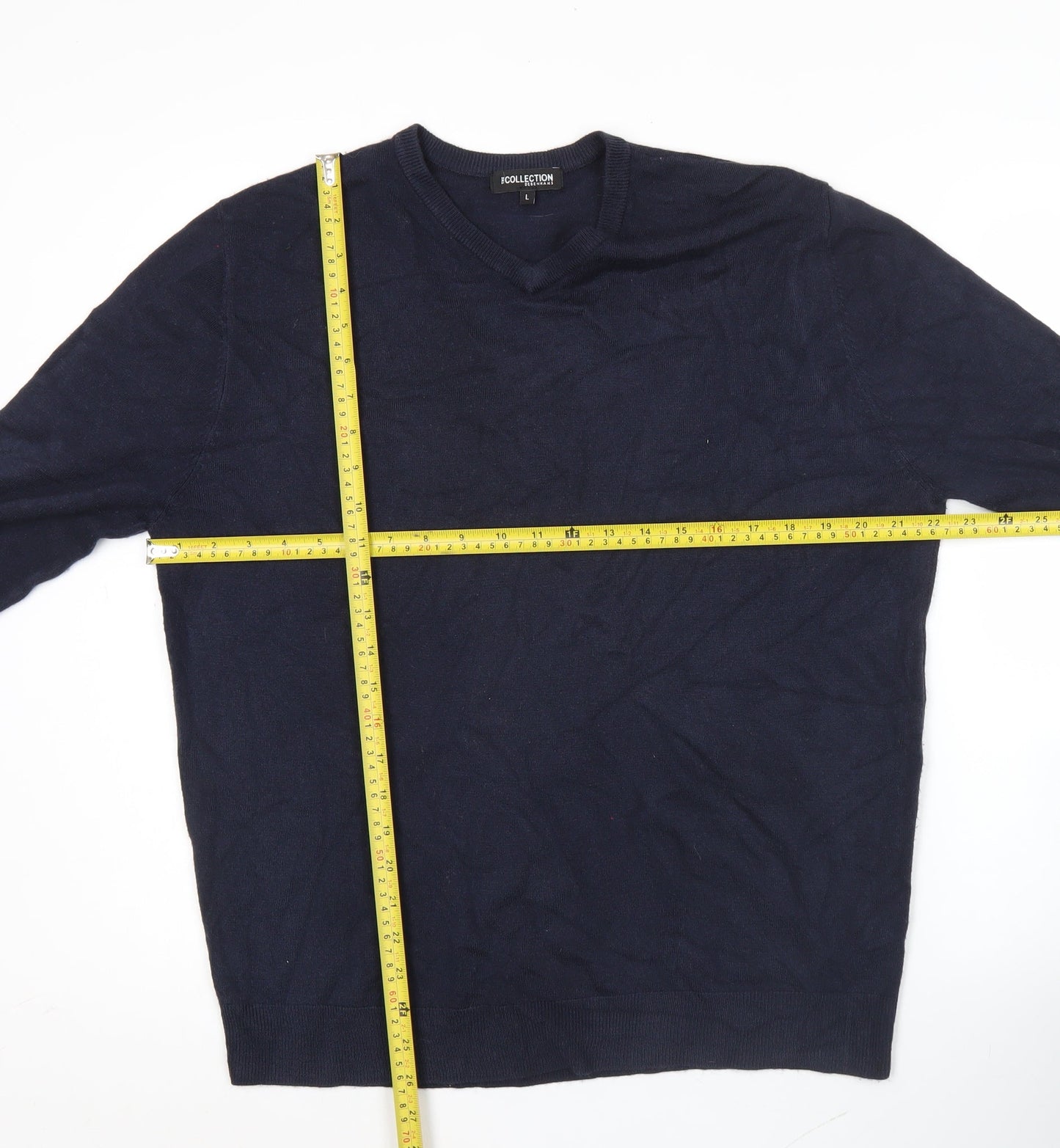 Debenhams Men’s Blue Acrylic V-Neck Pullover Jumper L