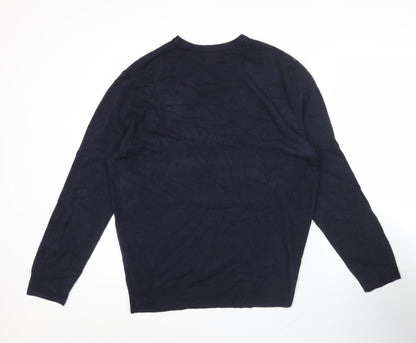 Debenhams Men’s Blue Acrylic V-Neck Pullover Jumper L