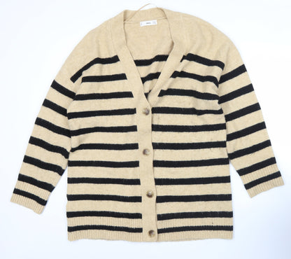 Womens UK Size M MNG Beige Cardigan Jumper
