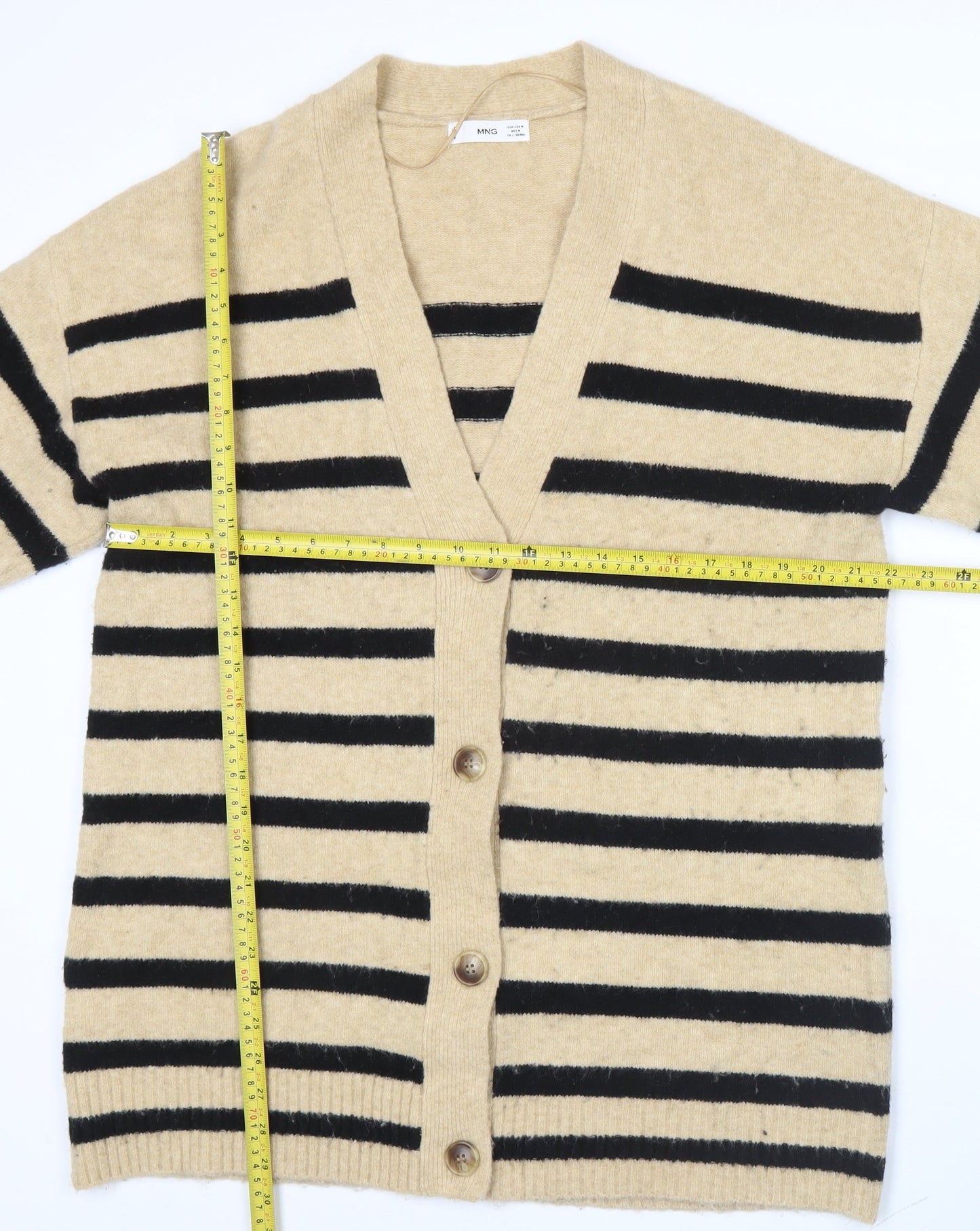 Womens UK Size M MNG Beige Cardigan Jumper