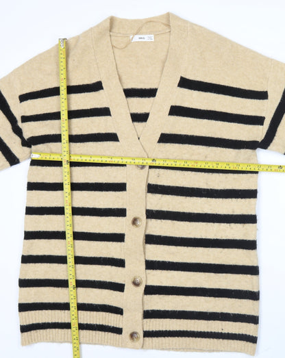 Womens UK Size M MNG Beige Cardigan Jumper