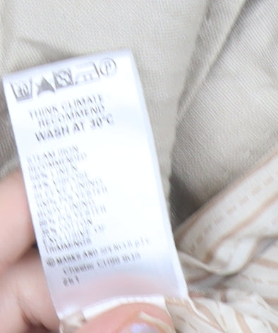 Marks and Spencer Women Beige Size 14 Blazer Jacket Linen Cotton