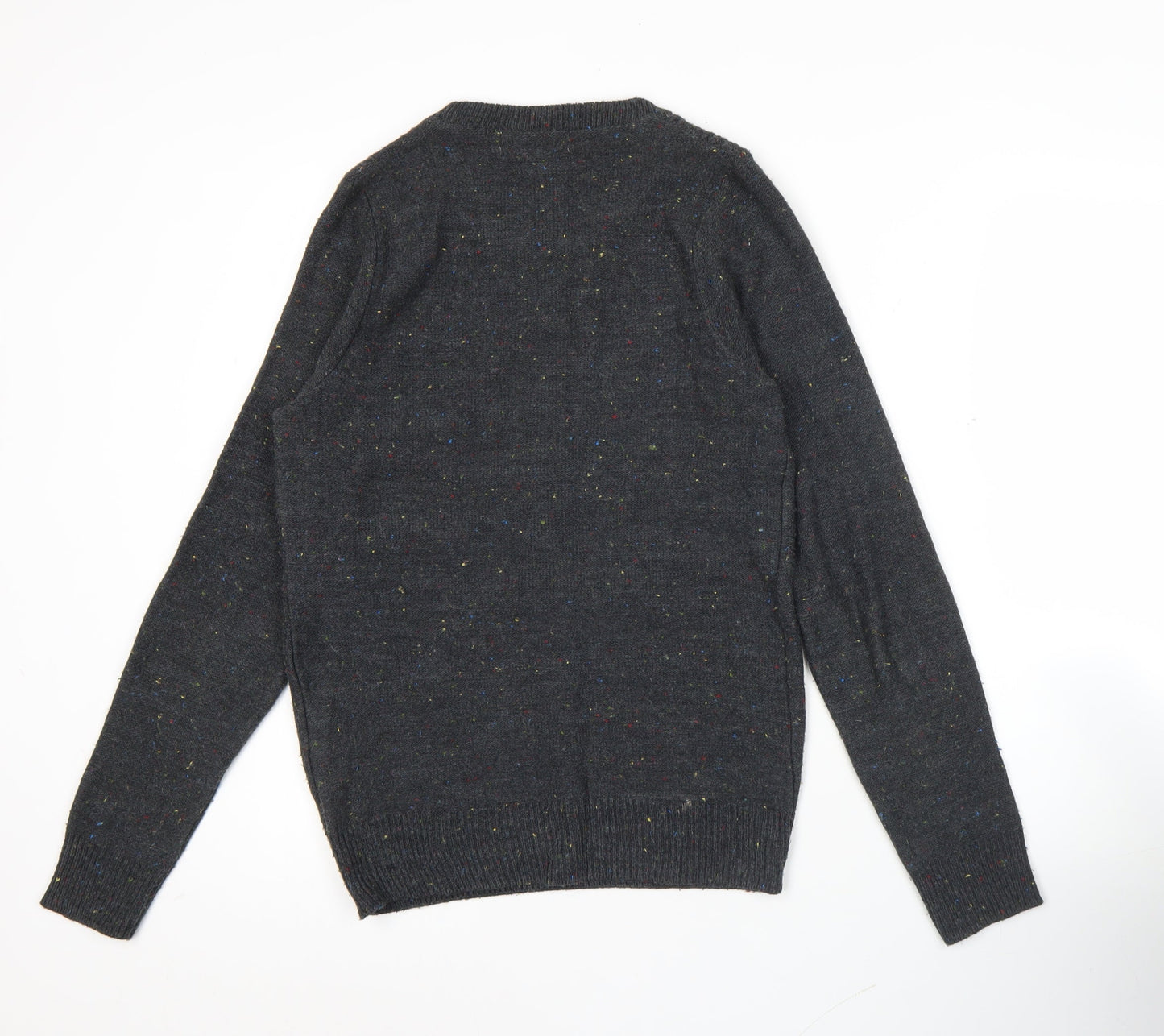 Stag and Hart Mens Grey Cable Knit Acrylic Jumper Size S