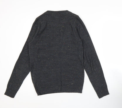 Stag and Hart Mens Grey Cable Knit Acrylic Jumper Size S