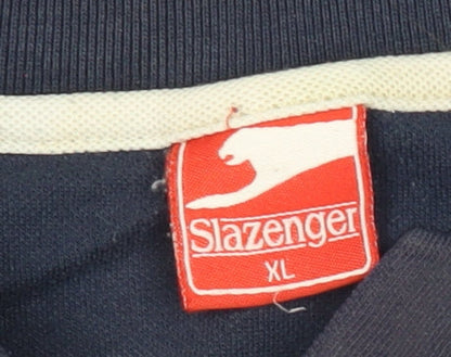 Slazenger Men’s Blue Polo Shirt XL Regular Fit Casual Sportswear