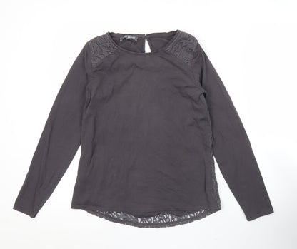 Laura Ashley Womens Black Long Sleeve Lace Blouse UK 8