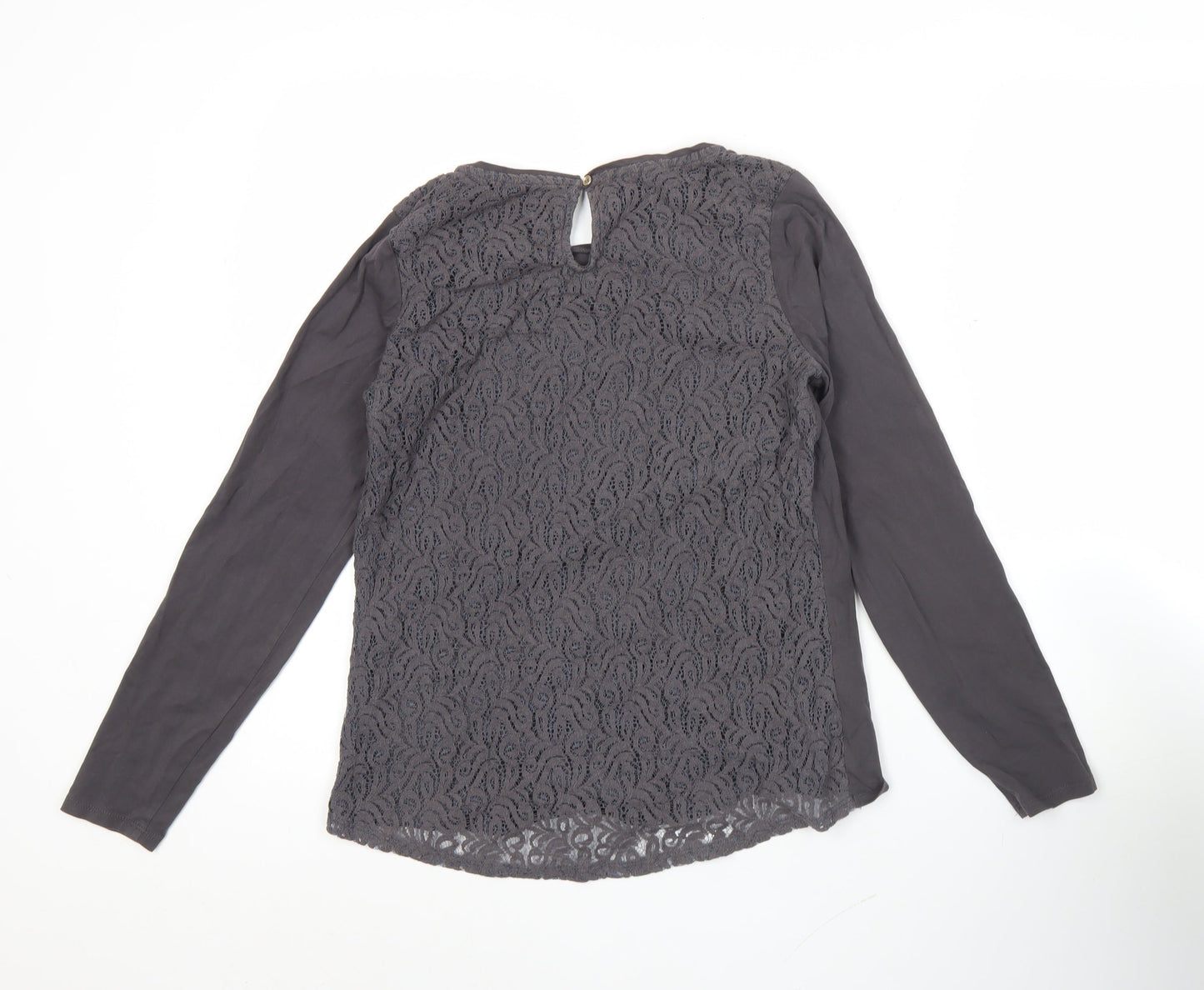 Laura Ashley Womens Black Long Sleeve Lace Blouse UK 8