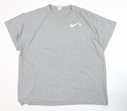 Nike Mens Grey 2XL Short Sleeve Crew Neck Cotton T-Shirt