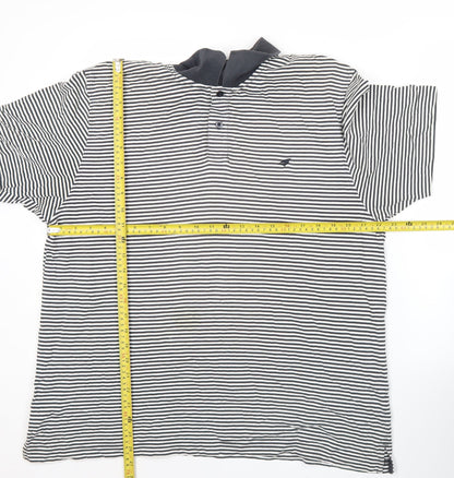Stone Bay Men’s Black Striped Polo Shirt Large Cotton Casual