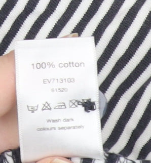 Stone Bay Men’s Black Striped Polo Shirt Large Cotton Casual